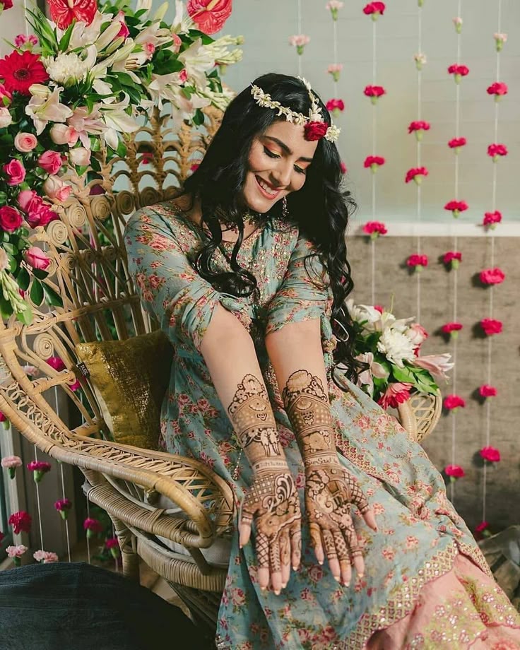 Bridal mehendi photography showcasing intricate henna designs