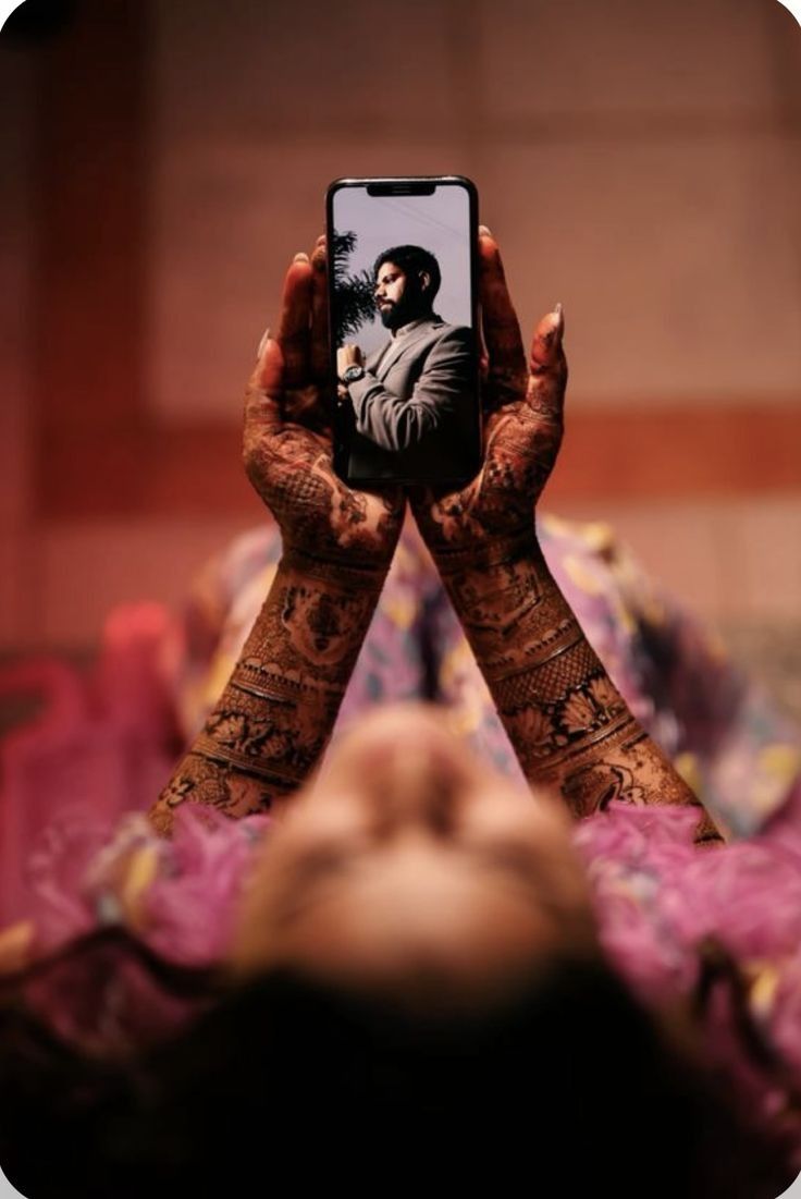 Close-up bridal mehendi design photography